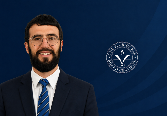 Barakat + Bossa Partner Zalman Kass with The Florida Bar Board Certified Business Litigation badge